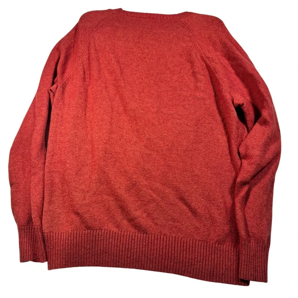 J Crew Mercantile Burnt Orange Marled‎ Crew Neck Sweater Mens Size L wool blend
